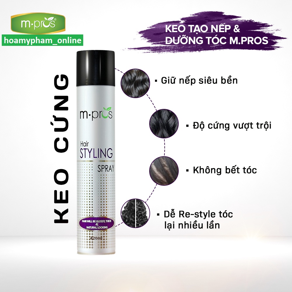 Keo Tạo Nếp Và Dưỡng Tóc Mpros 420ML - Keo Cứng