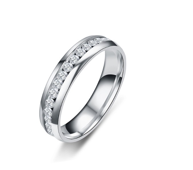 Nhẫn thép không gỉ đính đá nhiều màu sắc