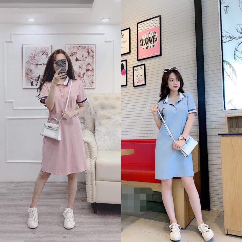 VÁY SUÔNG CỔ PHỐI SIÊU HOT