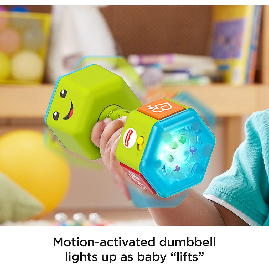 FISHER PRICE - Đồ chơi giáo dục phát triển trí tuệ, kỹ năng, ngôn ngữ cho bé - Quả tạ Fisher Price Countin Reps Dumbbell