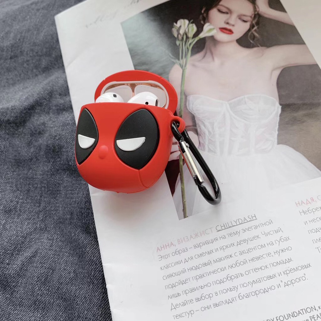 Red Black eyed spiderman funny new airpods case airpod 1 and airpod 2 Apple AirPod Silicone cover Cool