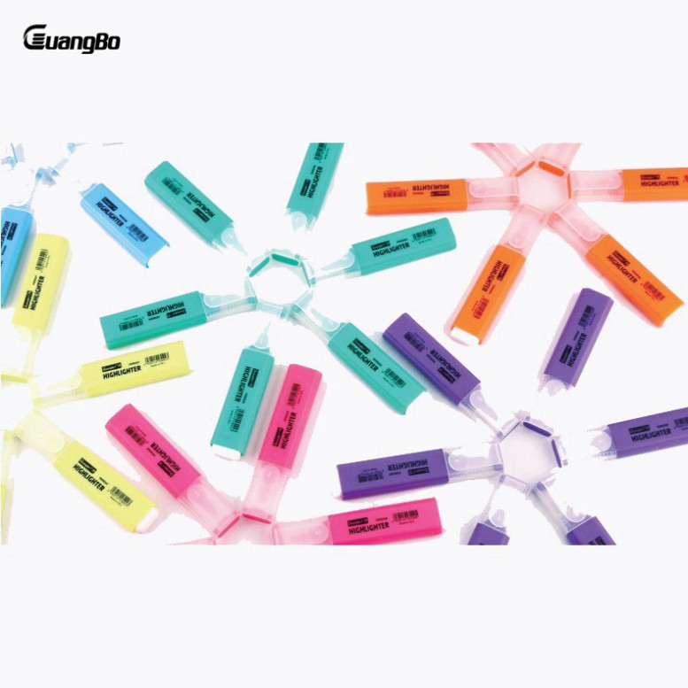 Bút nhớ dòng/highlight Guangbo YG9026 các màu hồng, cam, tím, xanh dương, xanh lá, vàng