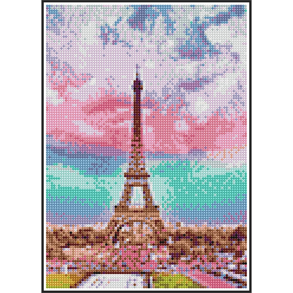Bộ Tranh Đính Đá 5D DIY Hình Tháp Eiffel Dùng Để Trang Trí Nhà