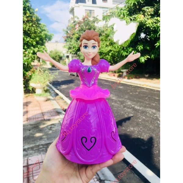 Lồng đèn công chúa elsa và anna rước đèn trung thu cho bé gái có nhạc