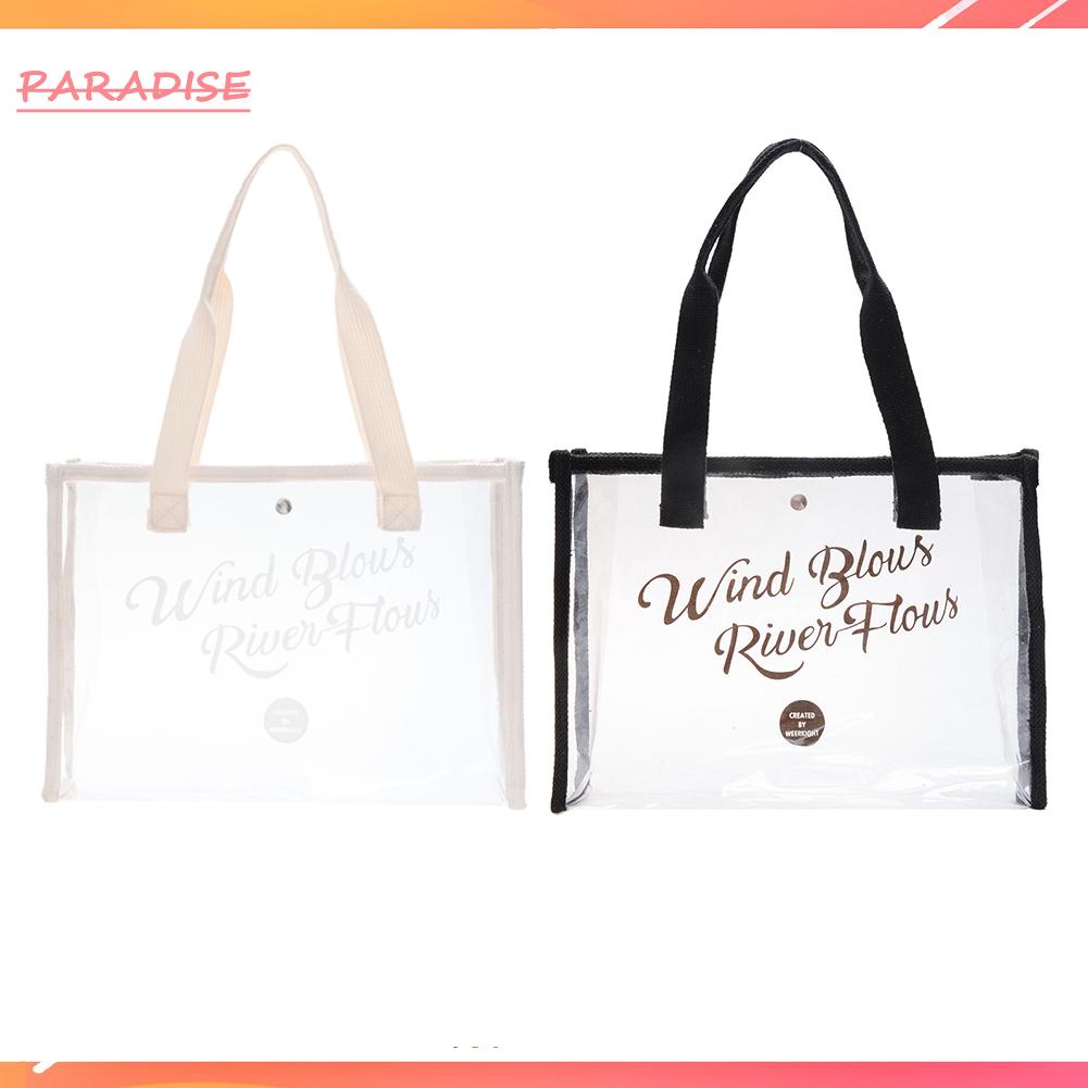 Túi Xách Tote Chất Liệu PVC Trong Suốt Chống Thấm Nước Cỡ Lớn Thời Trang Đi Biển