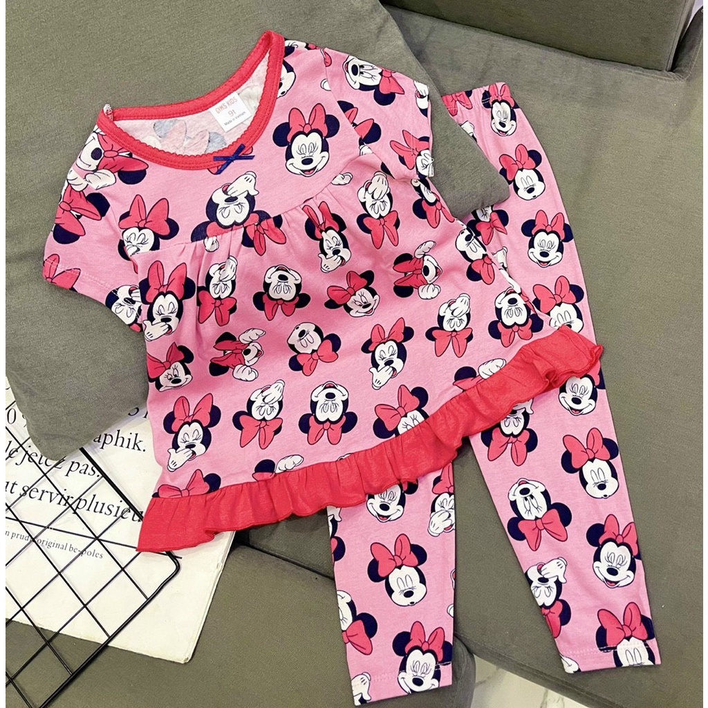 Bộ Đồ Babydoll Cho Bé Gái Size Đại 22-43 Kg Set Quần Dài Áo Cộc Tay Trẻ Em Vải Borip Thoáng Mát Homie Kids