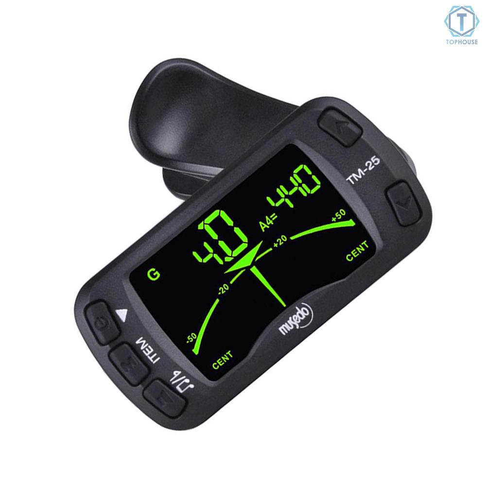 ∮ TM-25 Clip-on Electric Tuner Metronome Guitar Bass Violin Ukulele Universal Multifunction Portable Tuner