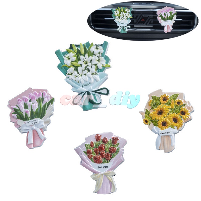 Bó Hoa Resin Trang Trí Nội Thất Xe Hơi Khuếch Tán Hương Thơm