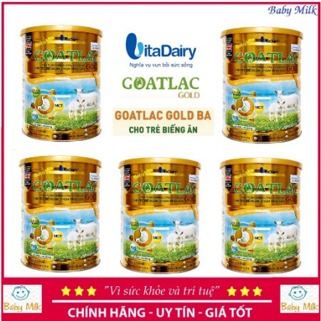 Combo 5 lon sữa dê Goatlac gold BA (800g) goatamil BA mẫu mới