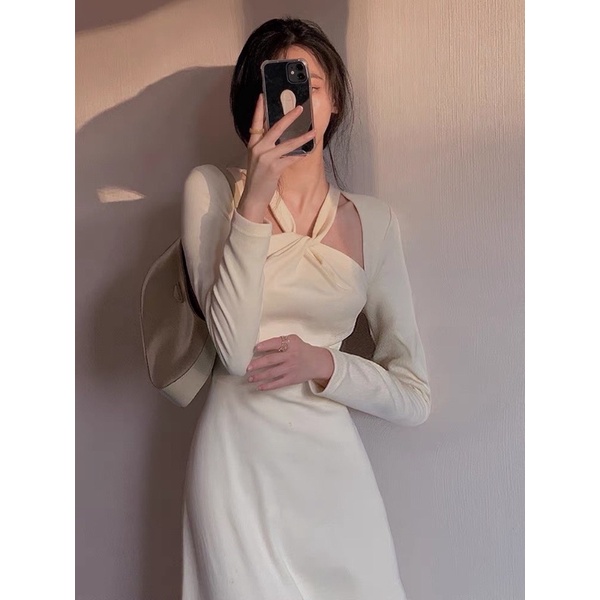 🌾 V08 Váy | Đầm dáng dài ulzzang vintage dài tay BIG SIZE hở cổ siu lịch sự siu xinh CÓ ẢNH THẬT
