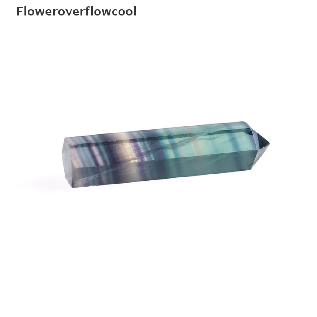 1 Đá Thạch Anh Fluorite Tự Nhiên Hình Lục Giác Kẻ Sọc Nhiều Màu Sắc