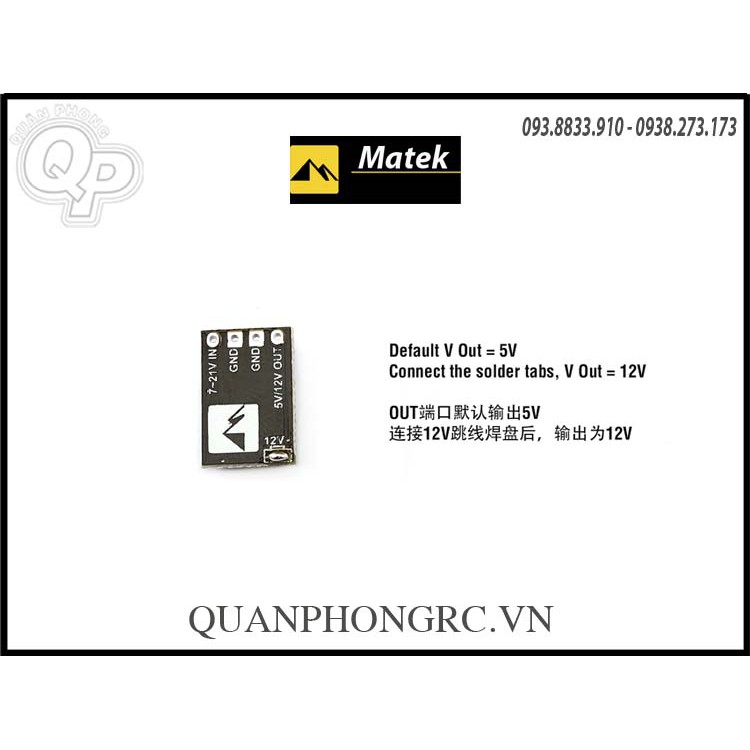 Mạch Matek Micro UBEC 1.5A 5V/12V