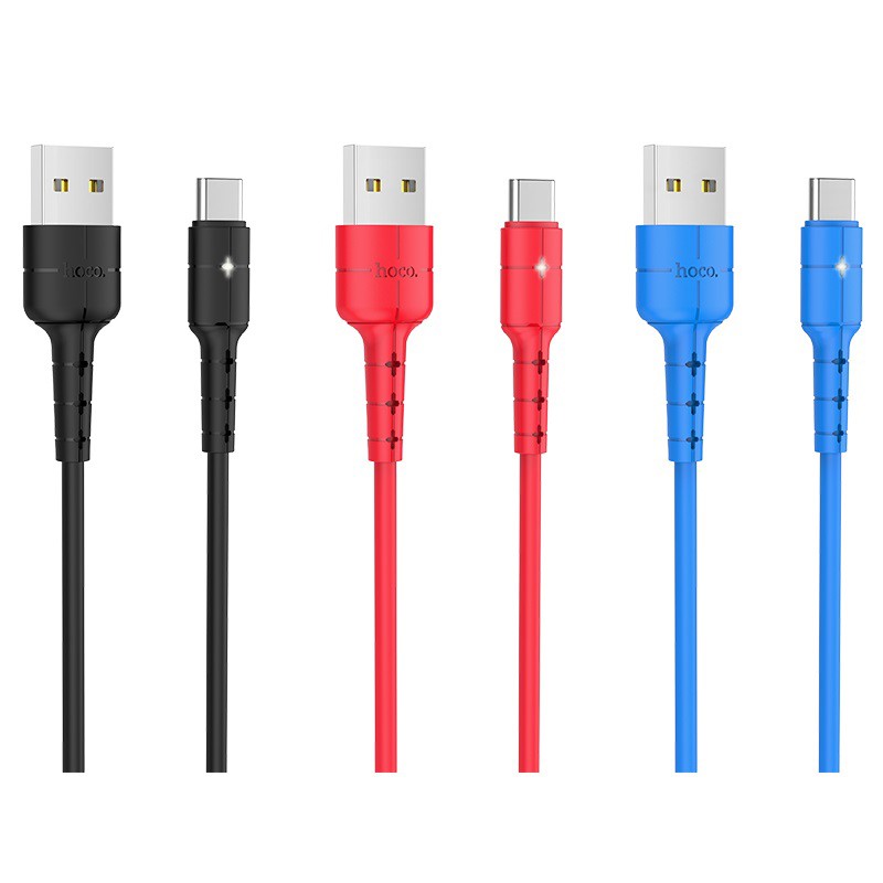 Cáp sạc USB Type C Hoco X30 dài 1.2m sạc nhanh 2.0A, có đèn LED báo sạc