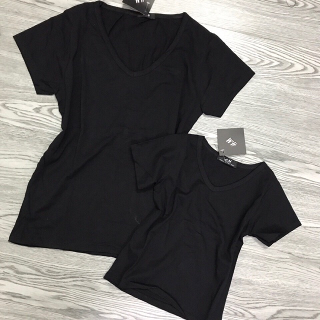 Set ao phông mẹ con màu đen