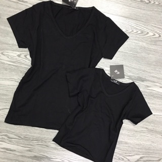 Set ao phông mẹ con màu đen