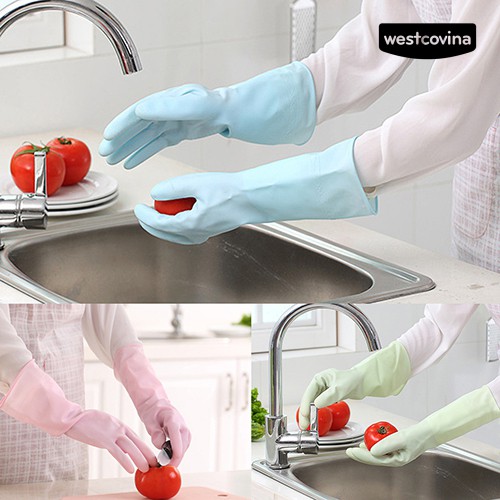 1 Đôi Găng Tay Cao Su Chống Thấm Nước Dùng Để Rửa Chén Dĩa