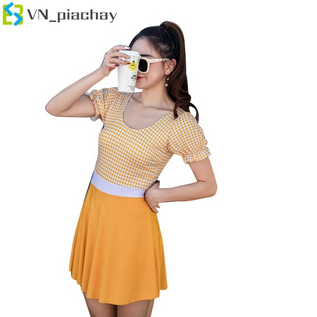 Bộ Đồ Bơi Một Mảnh Họa Tiết Ca Rô Xinh Xắn Dành Cho Nữ | BigBuy360 - bigbuy360.vn
