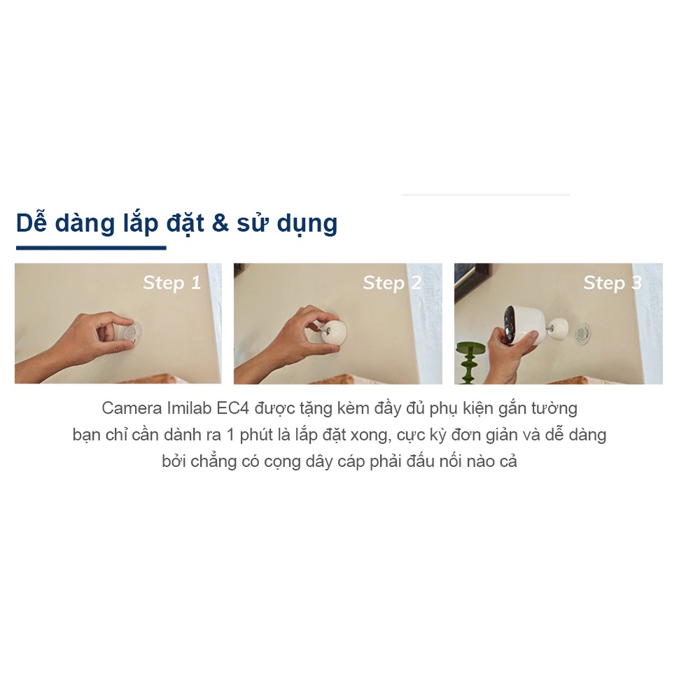 Camera ip xoay EC4 2.5K IMILAB quốc tế, Lens F1.6, khả năng nhìn đêm có màu | WebRaoVat - webraovat.net.vn