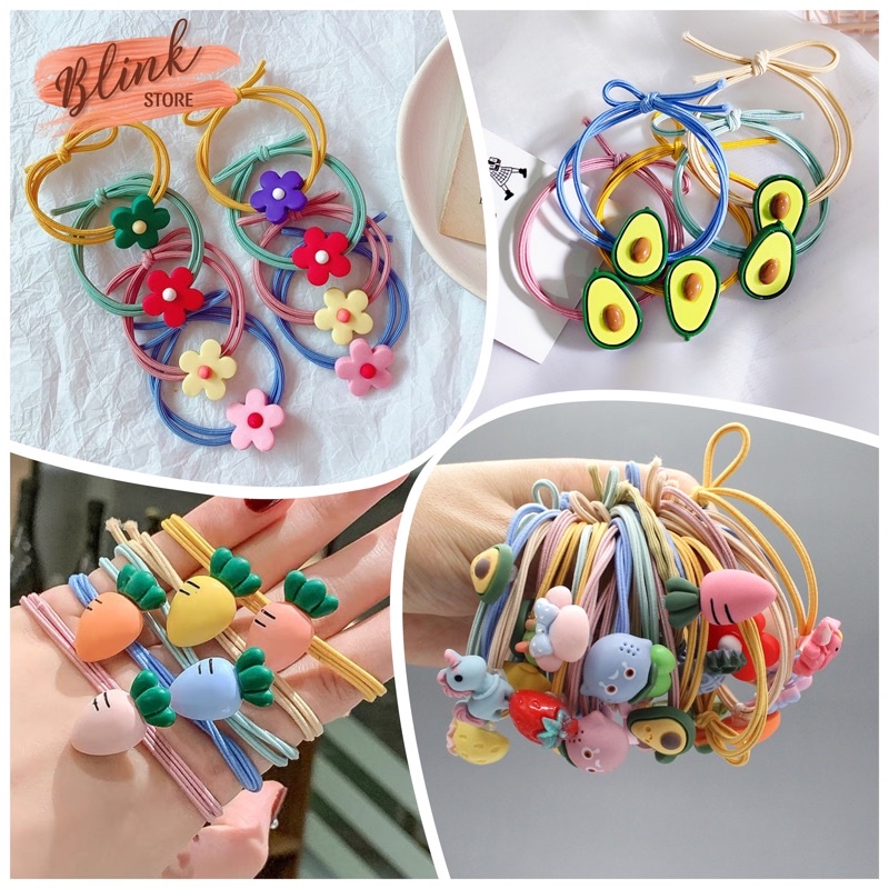 Dây Buộc Tóc 1K  Cho Chị Em Và Bé Gái, Dây Mềm Buộc Chặt, Đồ 1K  Dễ Thương Nhiều Hình Xinh Ngộ Nghĩnh Siêu Hot