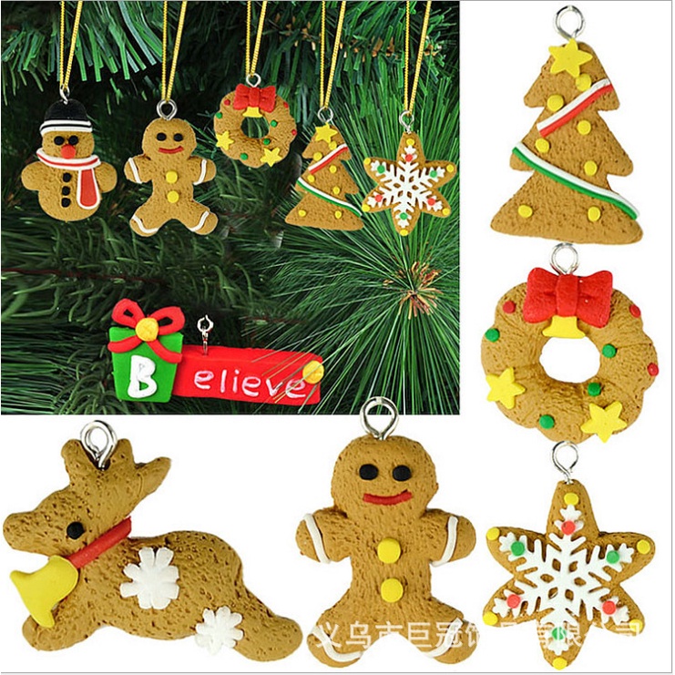 Bộ 6 Mô Hình Bánh Gừng Trang Trí Giáng Sinh