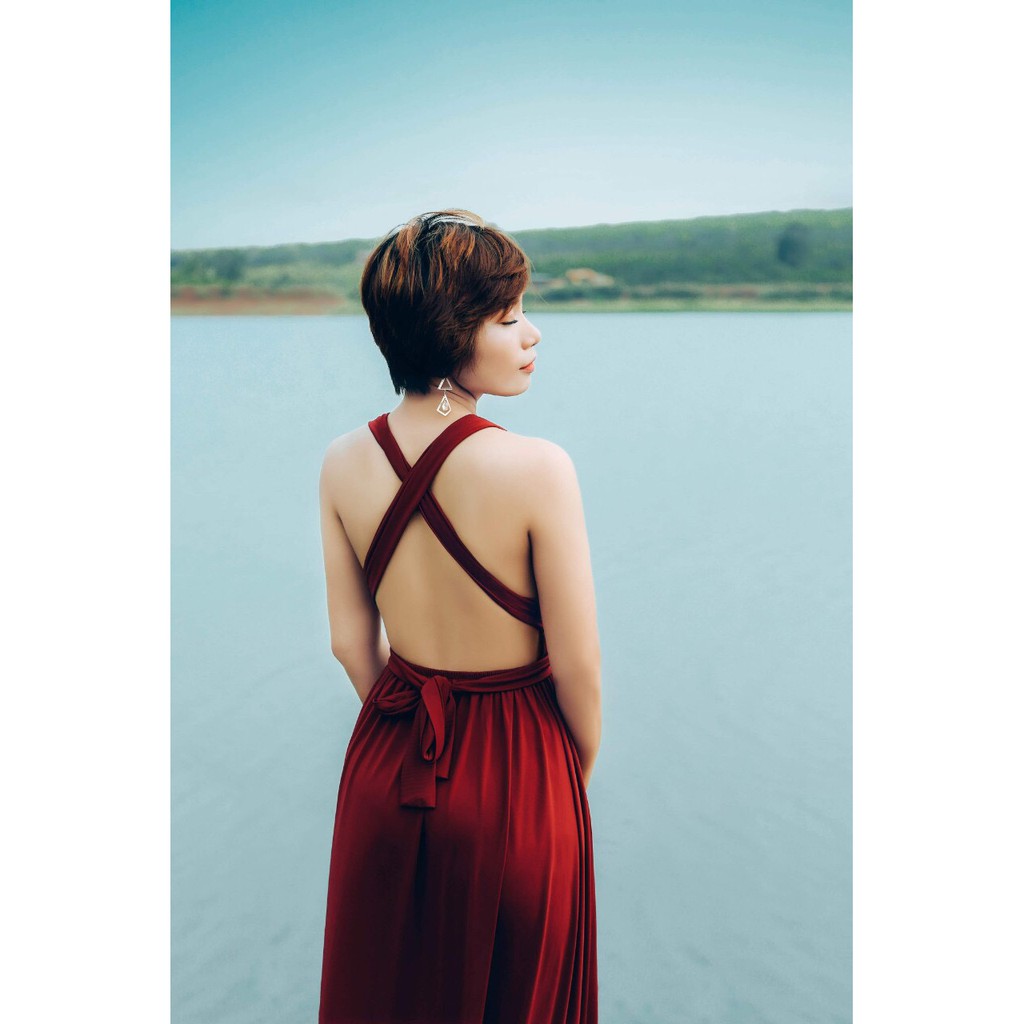 Váy maxi trơn 2 dây TO