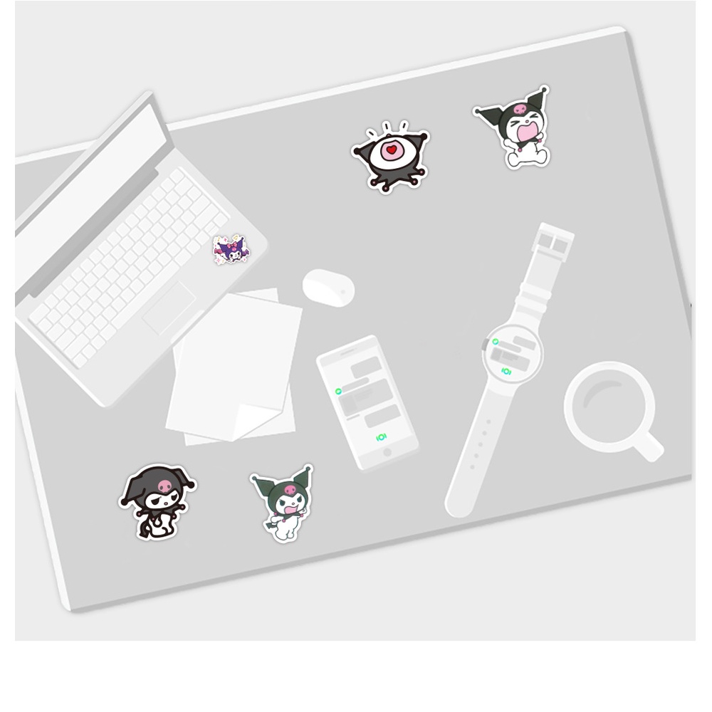 Set 100/50/25/10 Sticker Dán Trang Trí Hình Kuromi Hoạt Hình