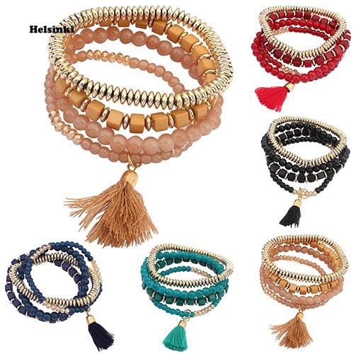 Set 4 VòNg Đeo Tay ChuỗI HạT Phong CáCh Boho
