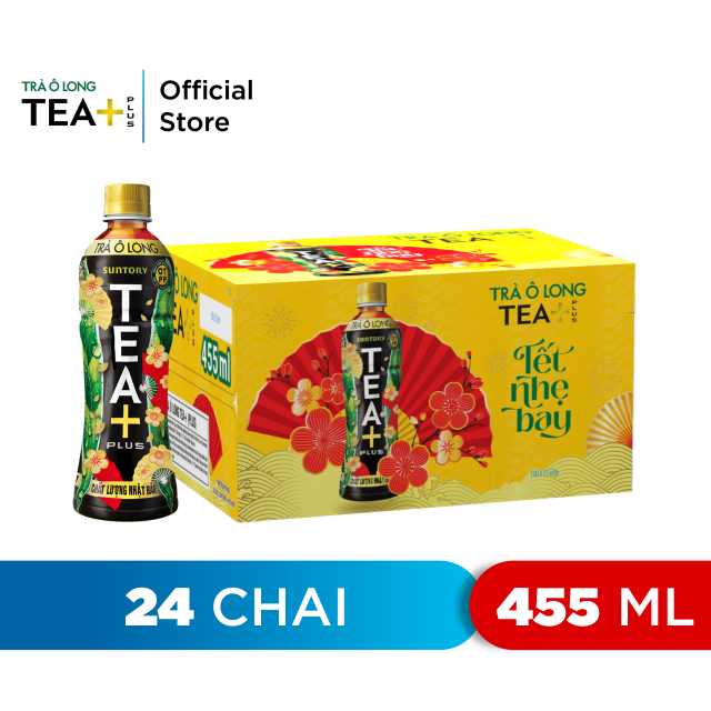 Thùng 24 Chai Trà Ô long Tea+ (455ml/Chai)