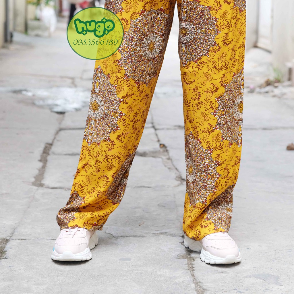 Quần lanh (quần alibaba) nam nữ họa tiết phom to 40 - 80kg nhiều màu - Hugo Shop | BigBuy360 - bigbuy360.vn