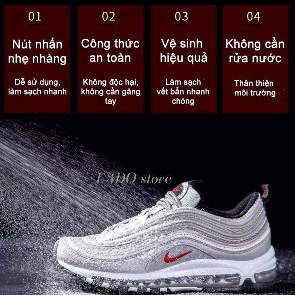 Chai Xịt Giày Sneaker Vệ Sinh Làm Sạch Giày Dạng Bọt Xịt Trắng Giày Nhanh Tiện Lợi An Toàn Sức Khoẻ LADO