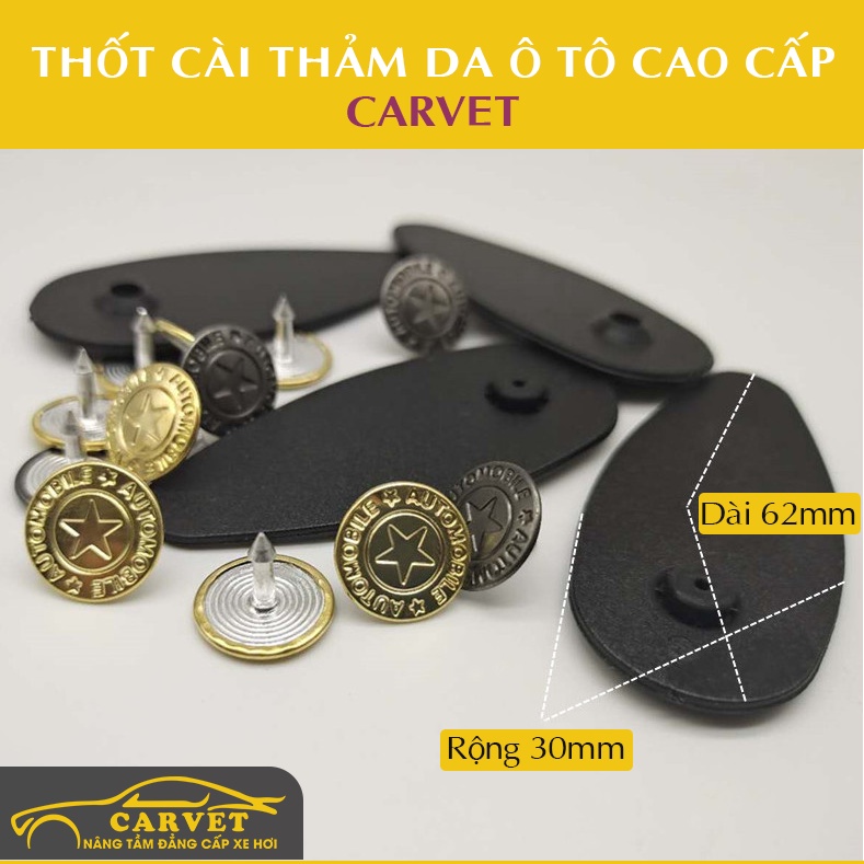 Bộ khuy gài, lá gài, chốt cố định thảm lót sàn ô tô 5D 6D vào sàn ô tô, chống xô lệch thảm