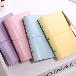 NB20 Sổ tay bìa da thật pastel gáy tròn SOL shop