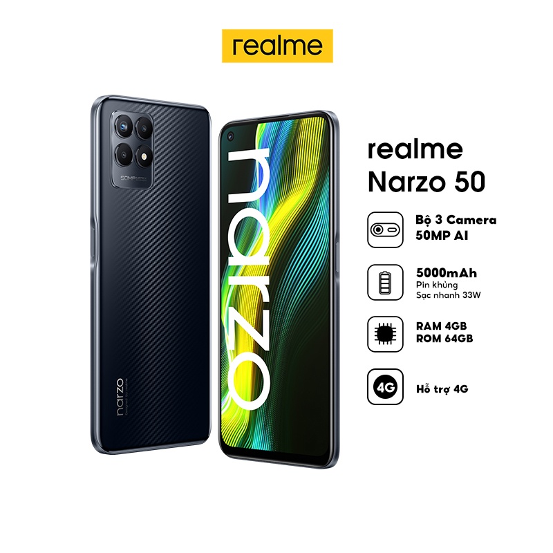 Điện Thoại realme Narzo 50 4G 2022  - Hàng Chính Hãng