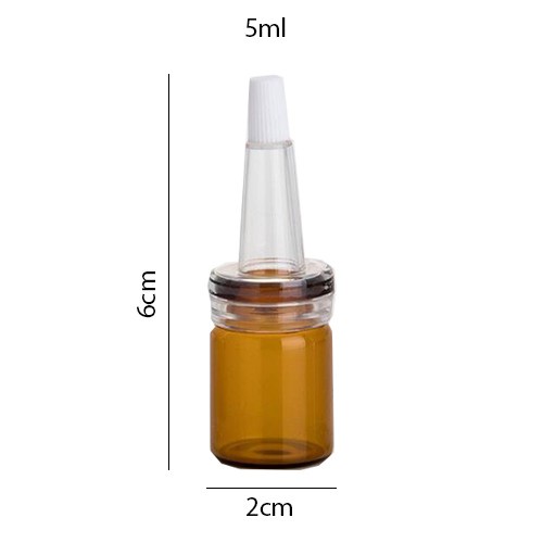 Lọ Chiết Serum 5ml/10ml Nút Nhọn - Chai Chiết Tinh Dầu Bộ 3 Nút (Nắp Nhôm + Nắp Cao Su + Nắp Nhọn) - Dụng Cụ Spa