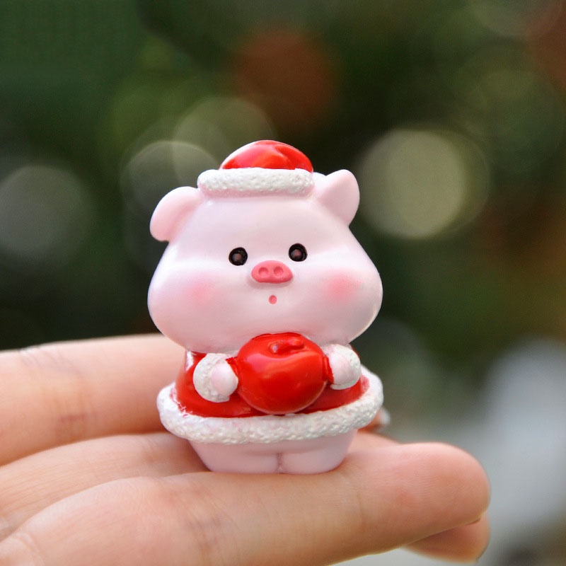 Mô hình Giáng sinh Chó Mèo Tuần Lộc Heo Ngỗng biểu cảm dễ thương trang trí bàn làm việc taplo ô tô quà tặng bạn bè- Rápp