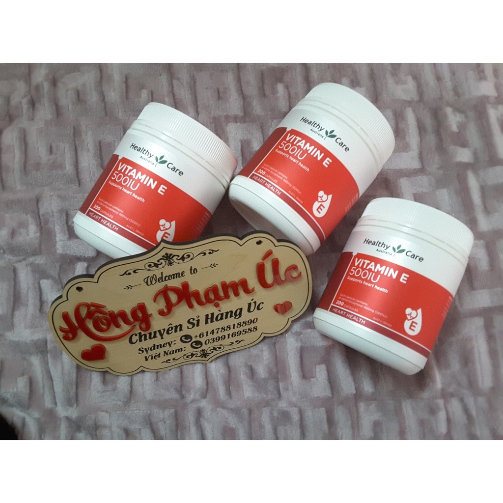 Vitamin E 500IU Healthy care Úc 200 viên