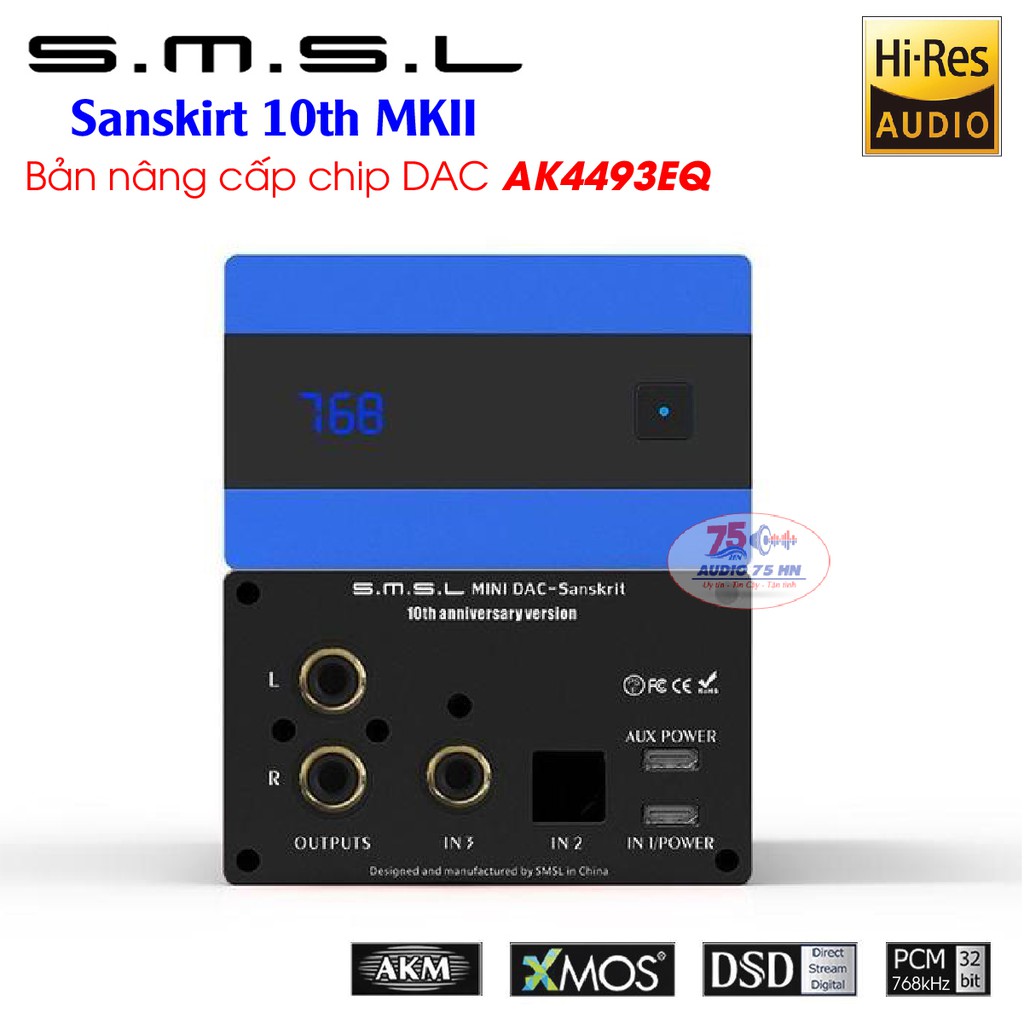 DAC SMSL SANSKRIT 10th - V2 DAC 32bit/384kHz DSD256
