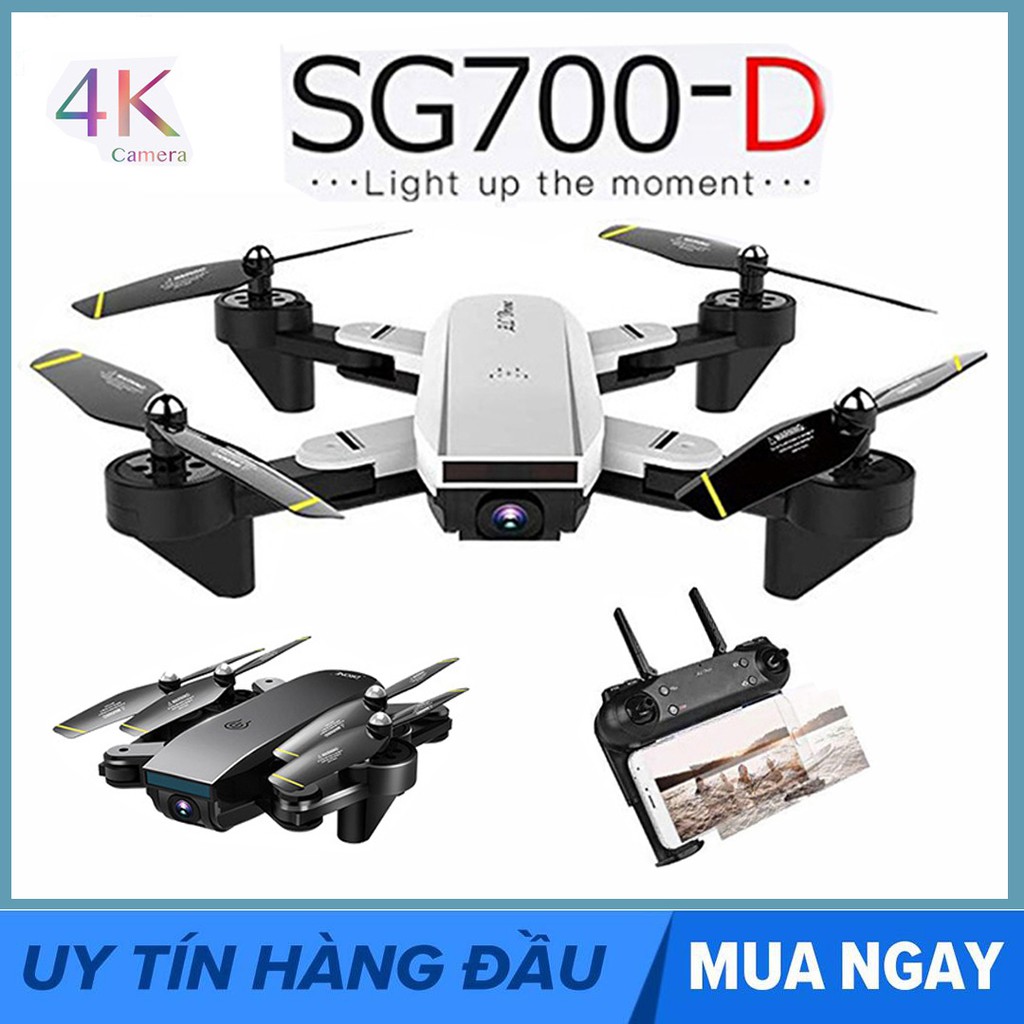 Máy bay Flycam SG700 D, 2 camera 4K, Bay 20 phút, cảm biến di chuyển theo bàn tay , Chụp Ảnh Bằng Cử Chỉ