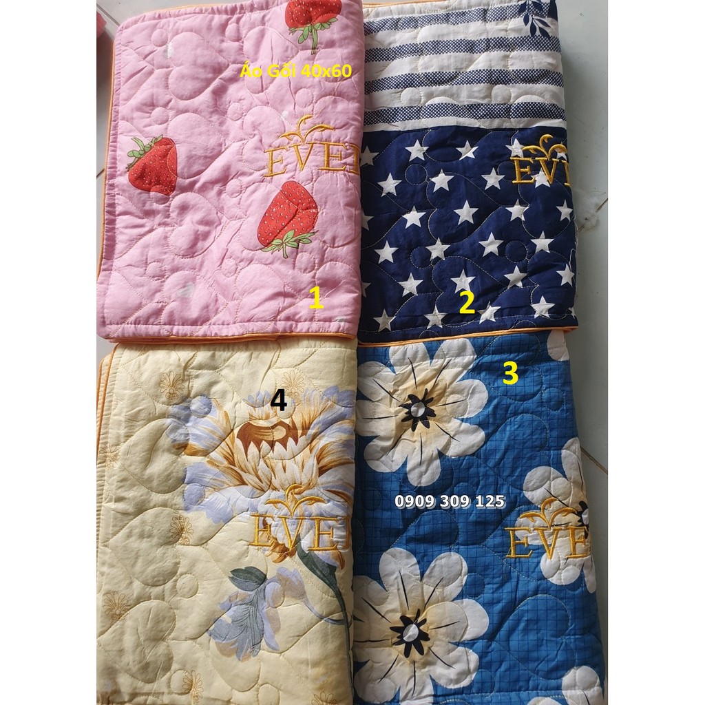 Vỏ gối cotton poly  40x60, 50x70, 35x100 và em bé( có khóa kéo)