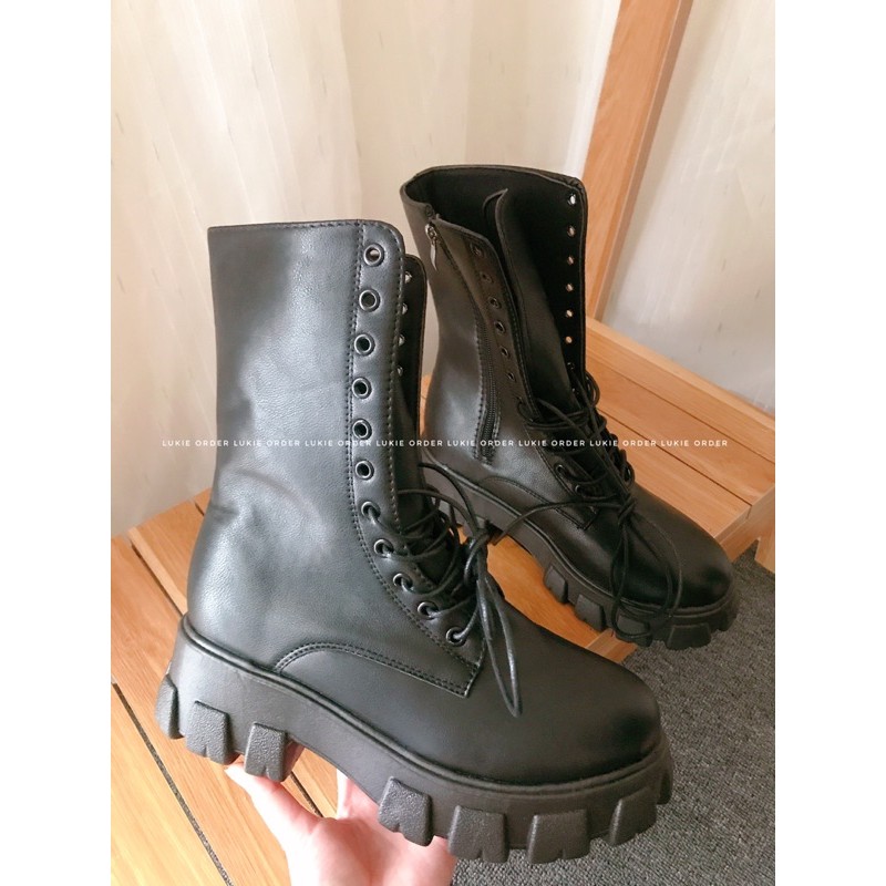 (SẴN TRẮNG 39, ĐEN 38) Boot chiến binh da mềm lửng (Ảnh thật) | BigBuy360 - bigbuy360.vn