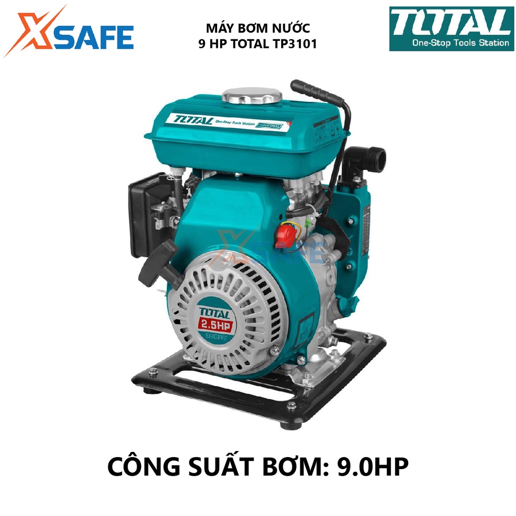 Máy bơm nước chạy xăng TOTAL TP3101 máy bơm dùng xăng Công suất bơm 9.0HP, Độ hút sâu tối đa 6m