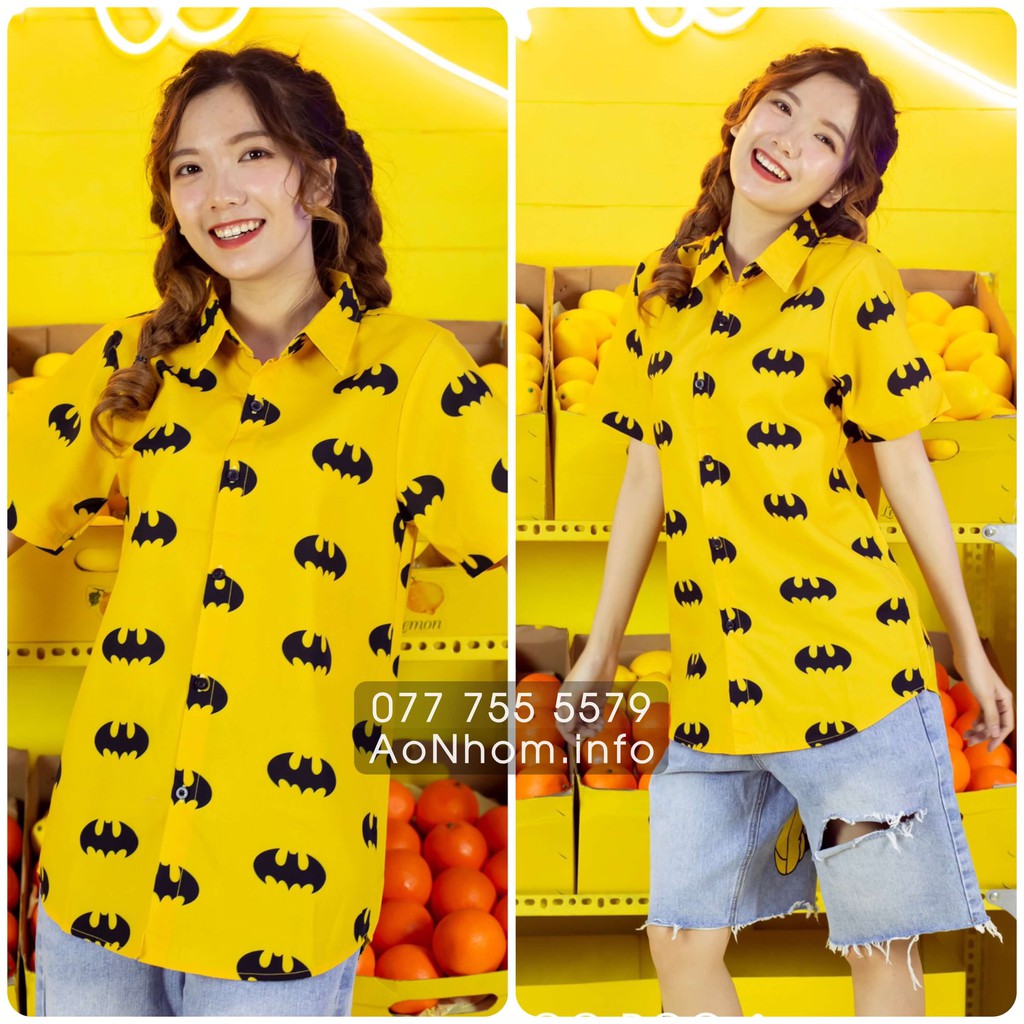 Áo sơ mi hoạt hình Batman vàng, Batman đen | BigBuy360 - bigbuy360.vn