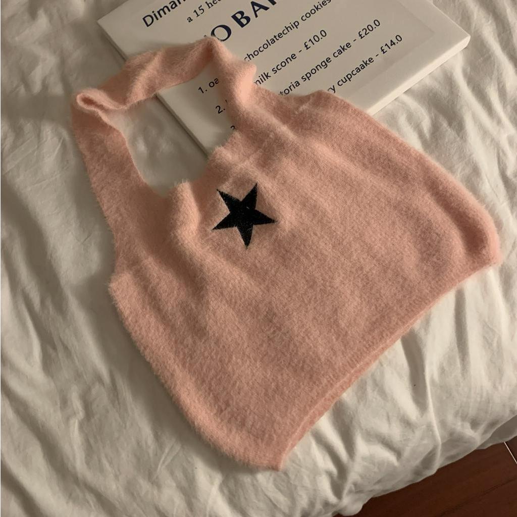 Áo Hai Dây Bằng Len Nhung Mới Với Áo vest Và Vẻ Đẹp Gợi Cảm