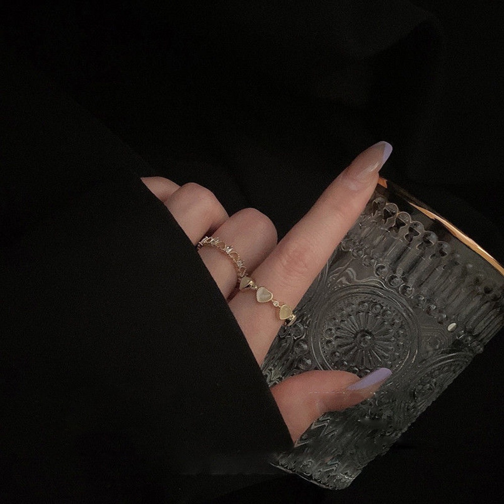 1 Nhẫn Hở Đính Đá Opal Hình Trái Tim Thời Trang Cho Nữ