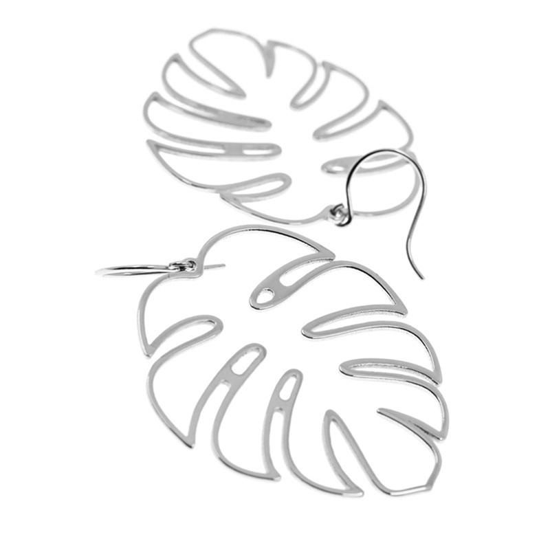 Khuyên Tai Nữ Trang Dáng Dài Tạo Hình Lá Cây