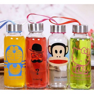 Combo 2 bình thủy tinh đựng nước 300ml nhiều họa tiết