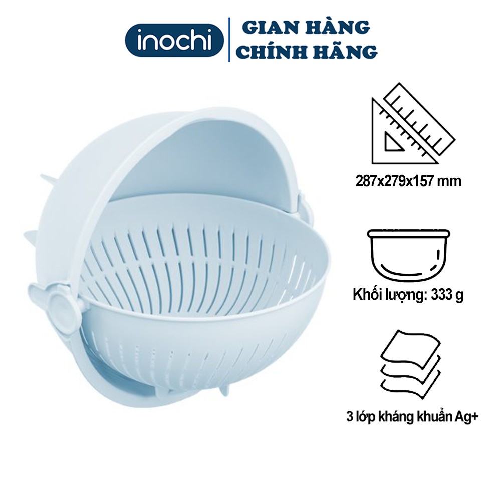 Bộ thau rổ xoay yoko inochi dễ dàng sử dụng tiện dụng đa năng cao cấp rửa rau củ quả