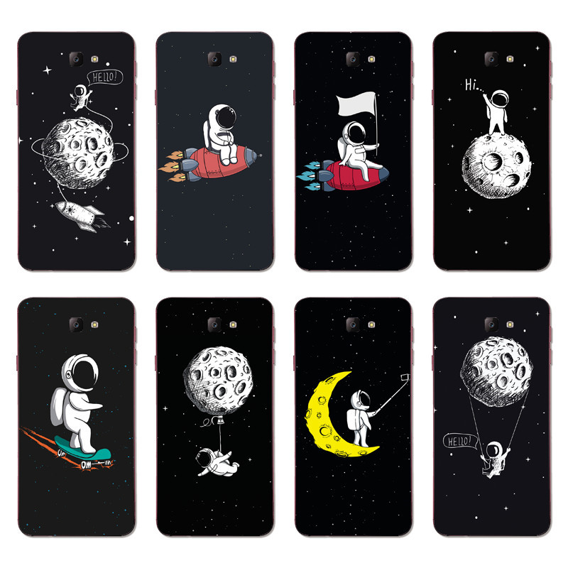 Ốp điện thoại TPU silicon mềm hình Hoạt họa phi hành gia cho Samsung Galaxy J4 J6+ Plus Prime 2018/J5 J7 Prime