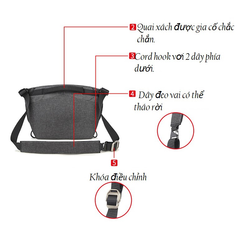 Túi máy ảnh Xiu-Jian (Kiểu dáng Peak Design Everyday Sling v2 6L )