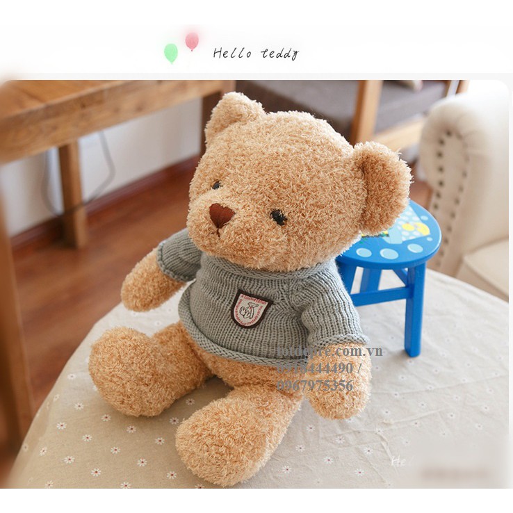 Gấu bông Teddy Bear 50cm mềm mịn áo len đẹp